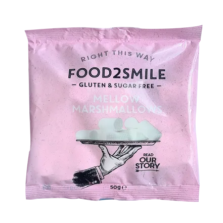 food2smile-candy-mellow-marshmallows-50g-zuckerfrei image 1