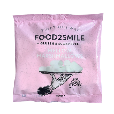 food2smile-candy-mellow-marshmallows-50g-zuckerfrei image 1