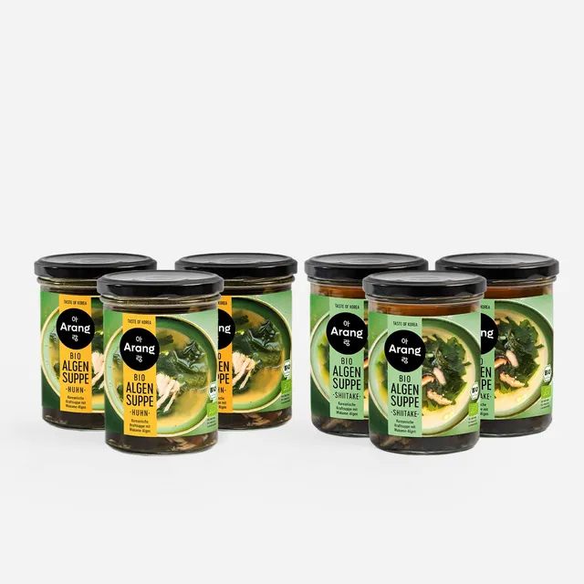 arang-bio-algensuppe-kombi-6er-set-huhn-shiitake-miyeokguk image 1