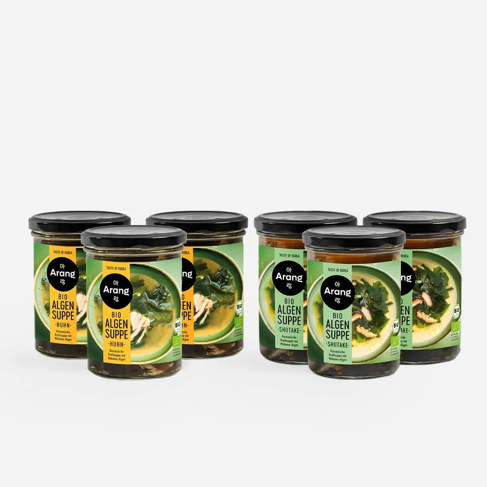 arang-bio-algensuppe-kombi-6er-set-huhn-shiitake-miyeokguk image 1