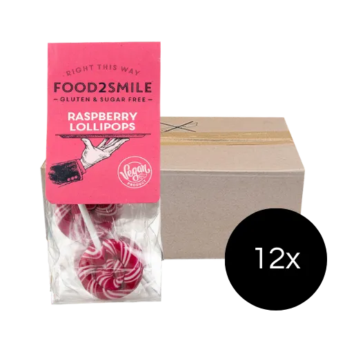 food2smile-candy-raspberry-lollipops-lutscher-12x5-st-ck-zuckerfrei image 1