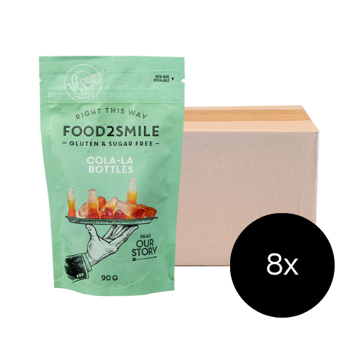 food2smile-candy-cola-la-bottles-gummis-8x90g-zuckerfrei image 1