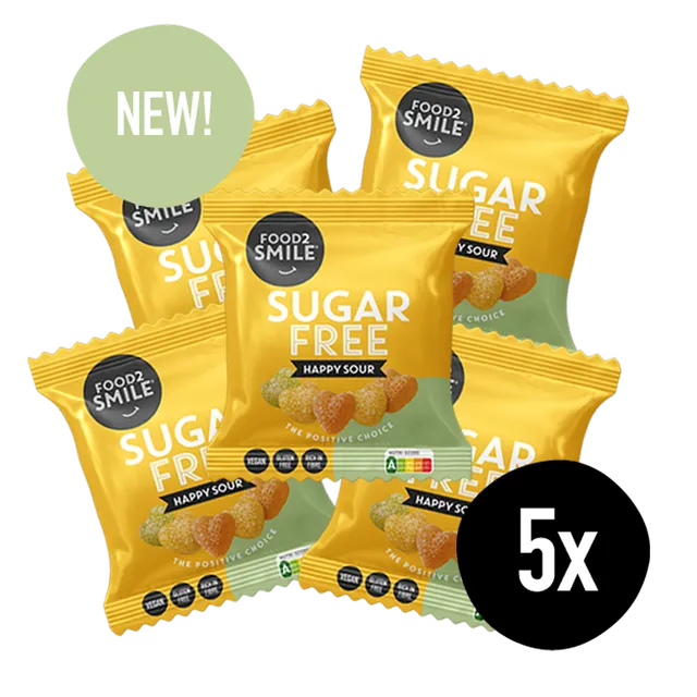 food2smile-candy-happy-sour-fruchtgummi-zuckerfrei-5x50-g image 1