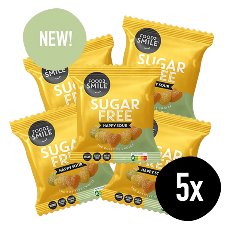 food2smile-candy-happy-sour-fruchtgummi-zuckerfrei-5x50-g image 1