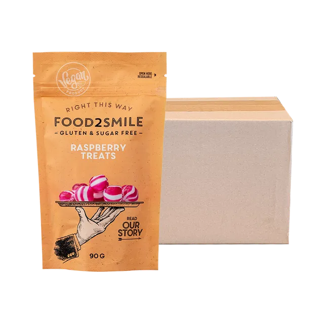 food2smile-candy-raspberry-treats-bonbons-8x90g-zuckerfrei image 1
