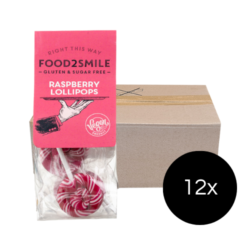 food2smile-candy-raspberry-lollipops-lutscher-12x5-st-ck-zuckerfrei image 1