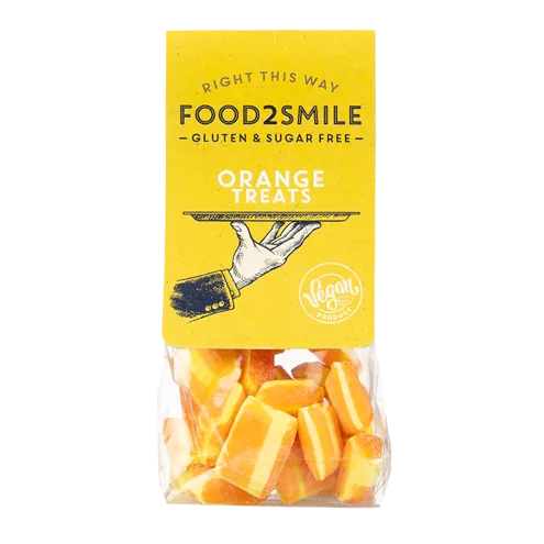 food2smile-candy-orange-treats-bonbons-90-g-zuckerfrei image 1