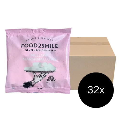 food2smile-candy-mellow-marshmallows-32x50g-zuckerfrei image 1