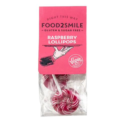 food2smile-candy-raspberry-lollipops-lutscher-5-st-ck-zuckerfrei image 1