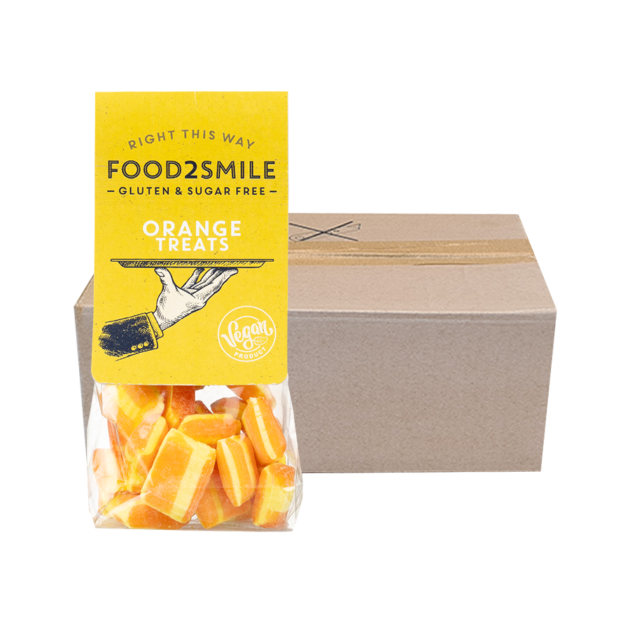 food2smile-candy-orange-treats-bonbons-12x90g-zuckerfrei image 1