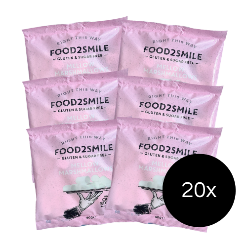 food2smile-candy-mellow-marshmallows-20x50-g-ohne-zucker image 1