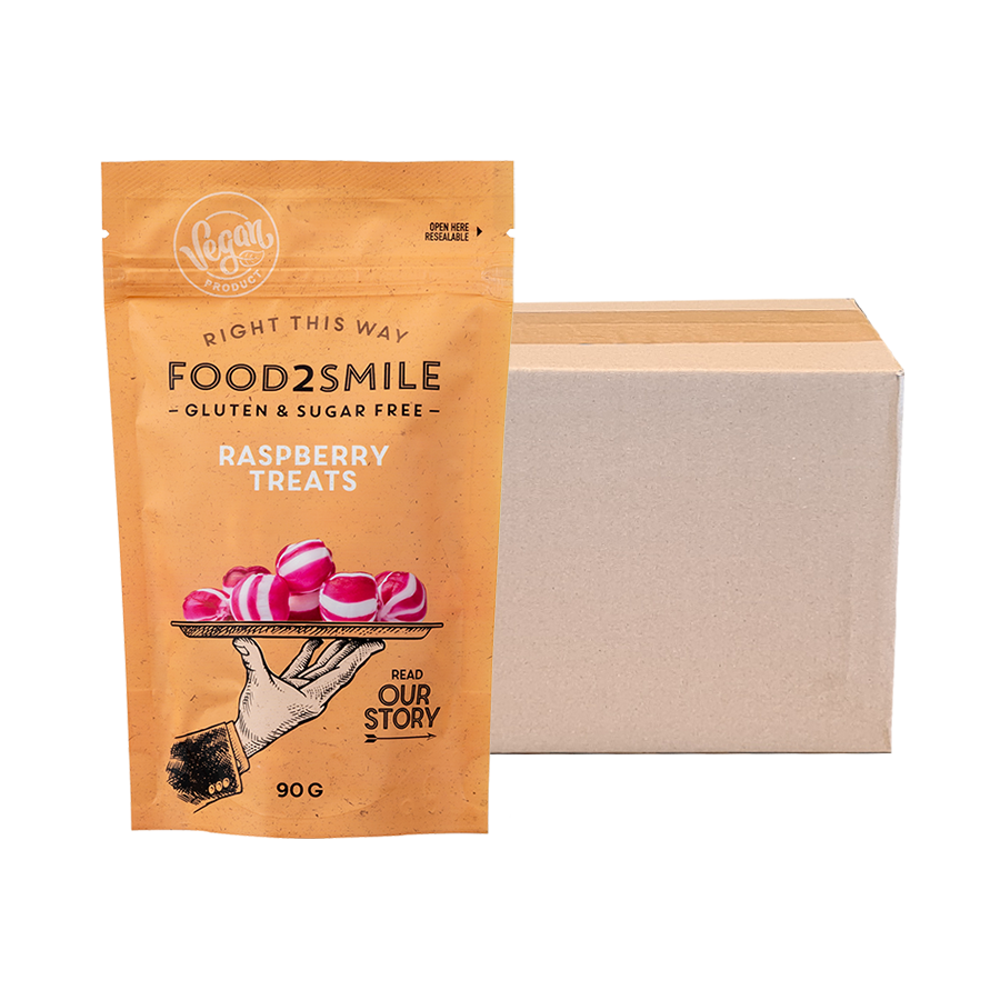 food2smile-candy-raspberry-treats-bonbons-8x90g-zuckerfrei image 1